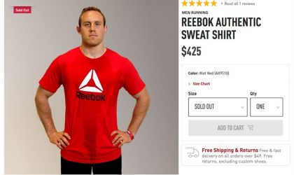 ​Reebok 425 dolara terli tişört sattı