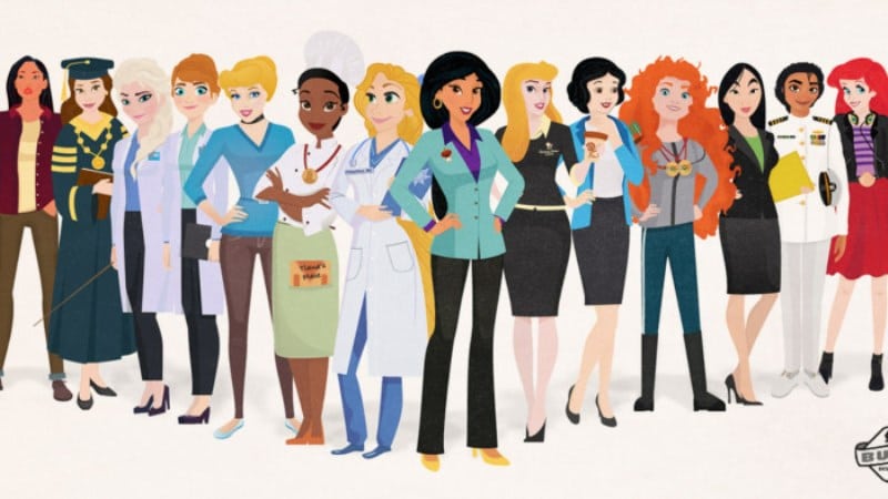Çizer Disney prenseslerini kariyer kadınlarına dönüştürdü